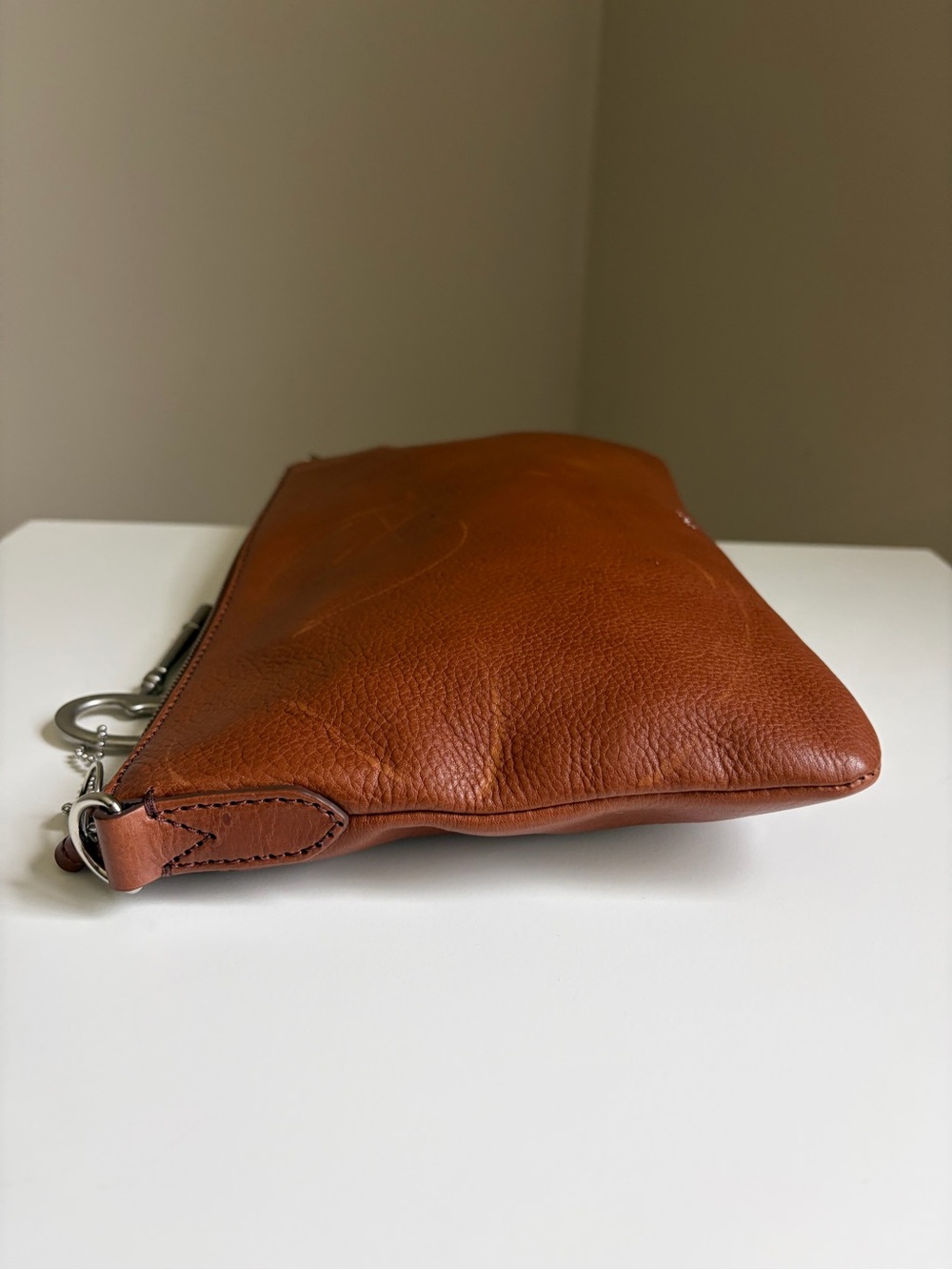Fossil Tan Leather Crossbody with Key Charm - Picture 7 of 14